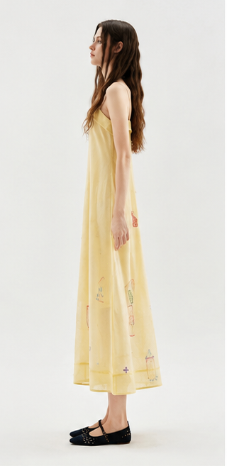 Light yellow spaghetti strap dress